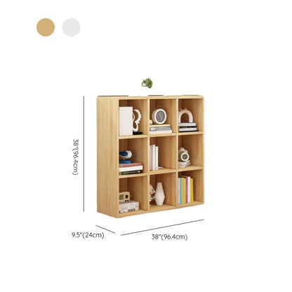 Bibliothèque basse minimaliste en bois blanc/finition naturelle