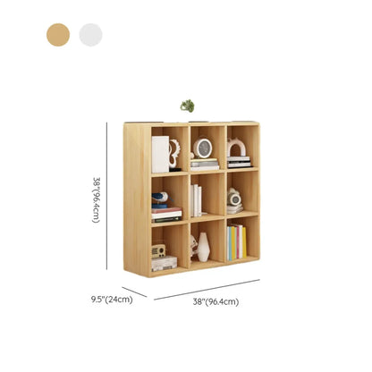 Bibliothèque basse minimaliste en bois blanc/finition naturelle
