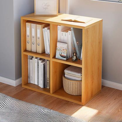 Bibliothèque horizontale cubique en bois blanc décontracté