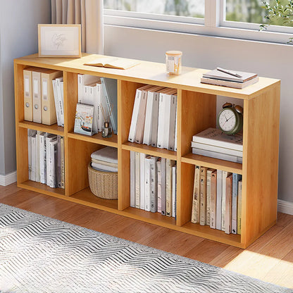 Bibliothèque horizontale cubique en bois blanc décontracté