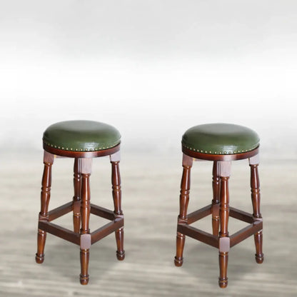 Tabourets de bar pivotants en cuir scandinave à hauteur de barre