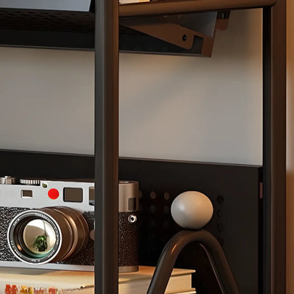 Bibliothèque roulante moderne minimaliste blanche/noire à 3 niveaux en métal