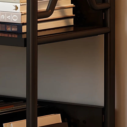 Bibliothèque roulante moderne minimaliste blanche/noire à 3 niveaux en métal