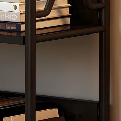Bibliothèque roulante moderne minimaliste blanche/noire à 3 niveaux en métal