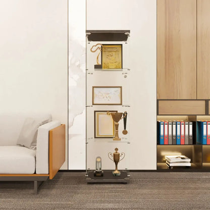 Étagère réglable noire, vitrine de rangement ouverte