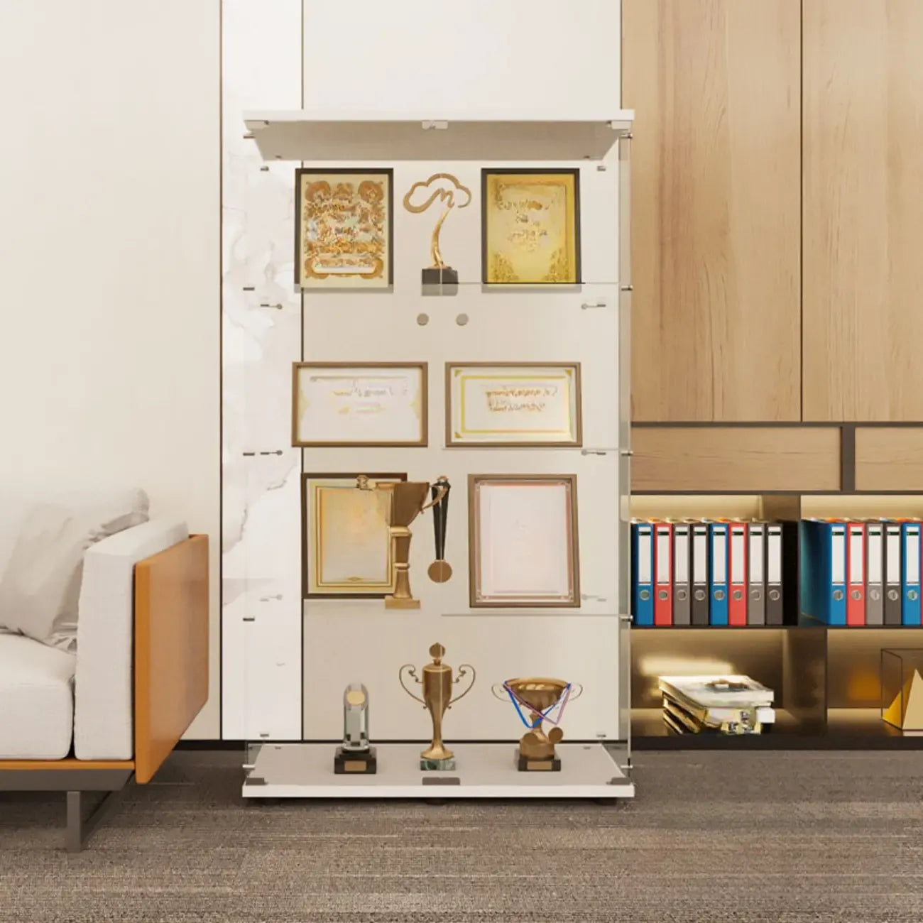 Étagère réglable noire, vitrine de rangement ouverte