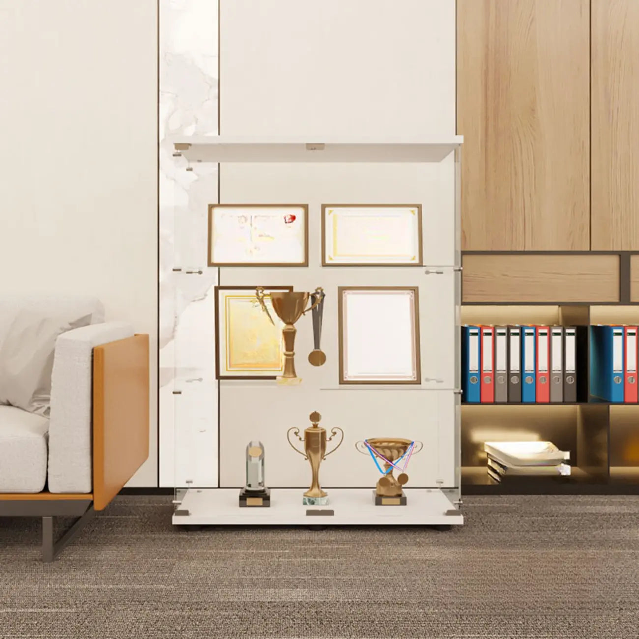 Étagère réglable noire, vitrine de rangement ouverte