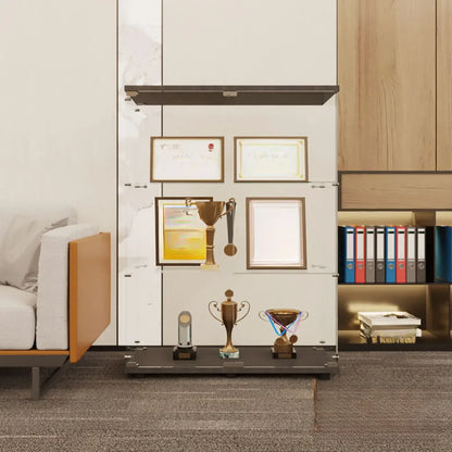 Étagère réglable noire, vitrine de rangement ouverte