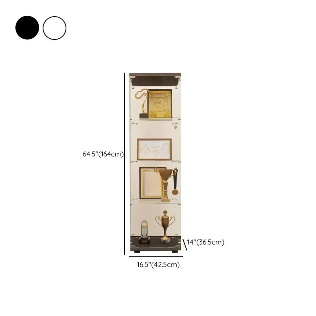 Étagère réglable noire, vitrine de rangement ouverte