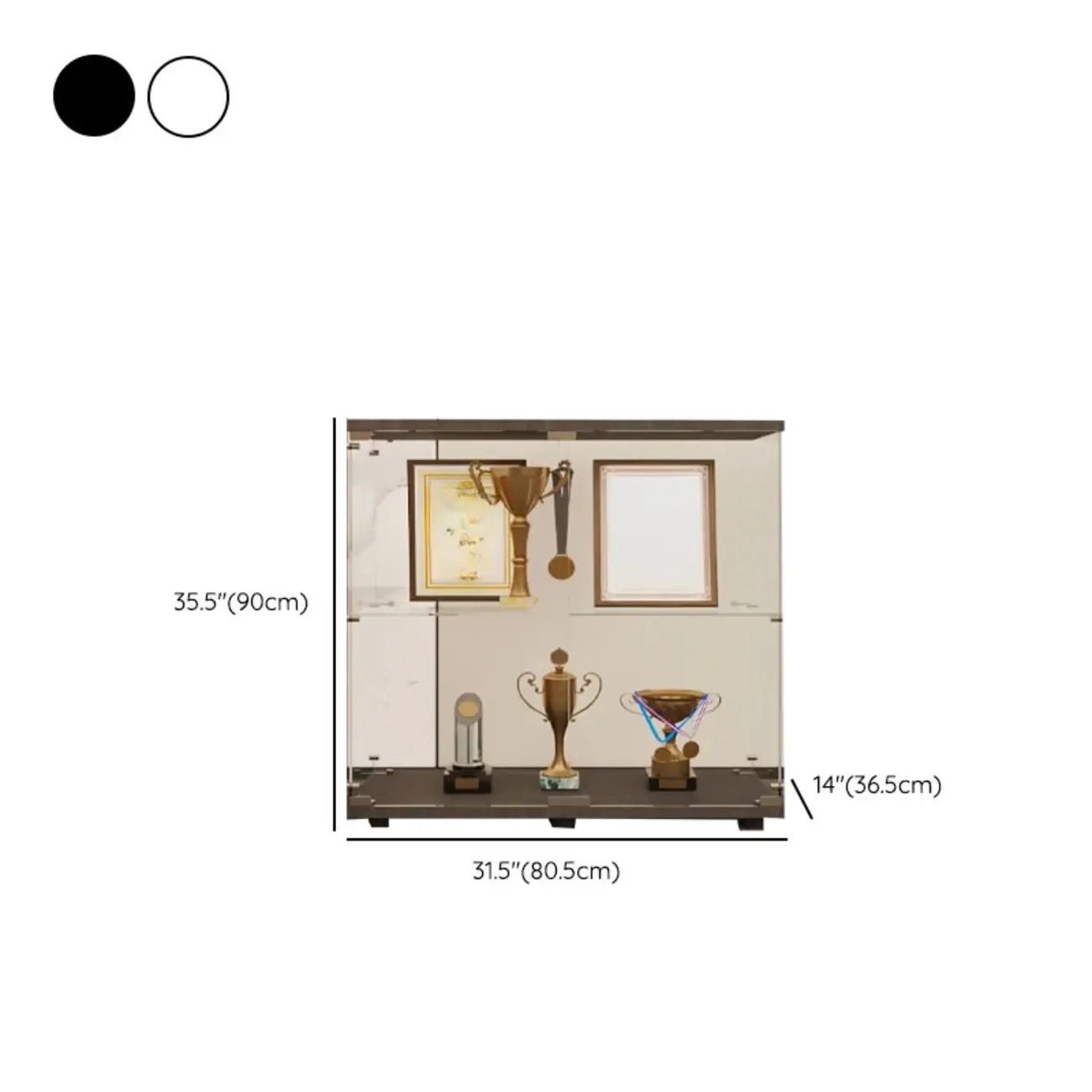 Étagère réglable noire, vitrine de rangement ouverte