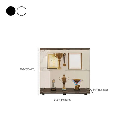 Étagère réglable noire, vitrine de rangement ouverte