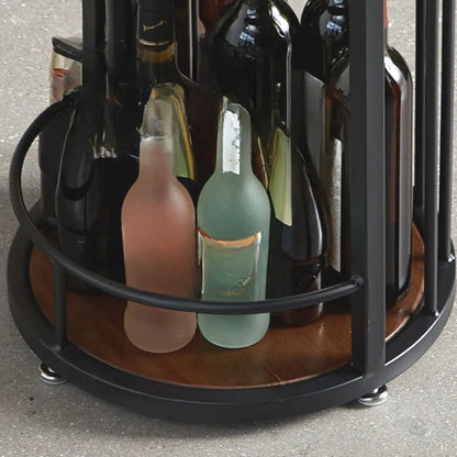 Tables de bar vintage en bois marron et fer noir avec étagères de rangement