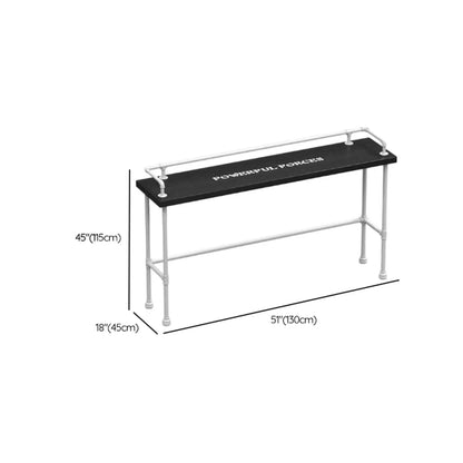Table de bar rectangulaire à quatre pieds en bois noir et métal blanc, pour 4 personnes