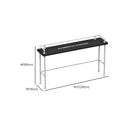 Table de bar rectangulaire à quatre pieds en bois noir et métal blanc, pour 4 personnes