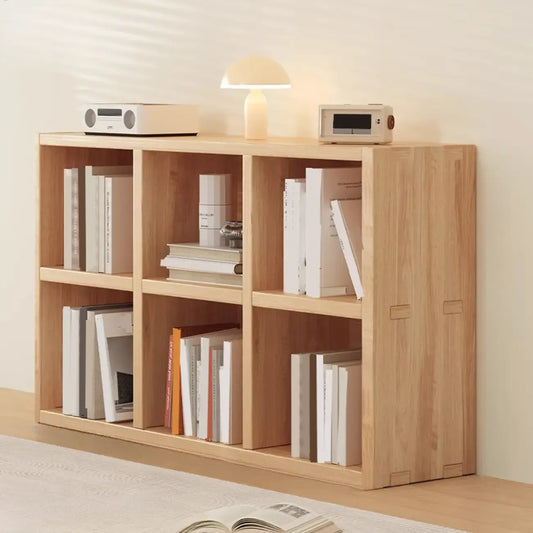 Étagères minimalistes horizontales en bois, style cube de rangement