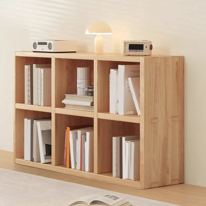 Étagères minimalistes horizontales en bois, style cube de rangement