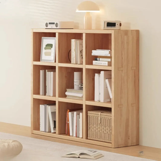 Étagères minimalistes horizontales en bois, style cube de rangement