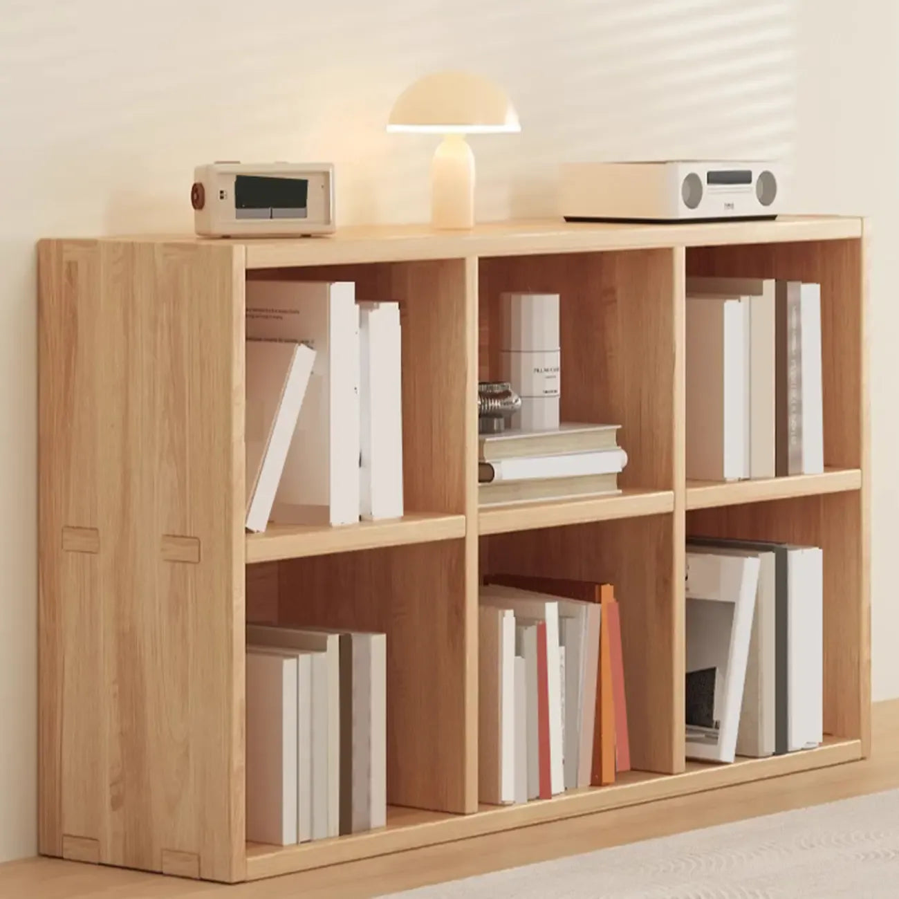 Étagères minimalistes horizontales en bois, style cube de rangement
