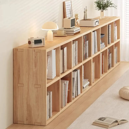 Étagères minimalistes horizontales en bois, style cube de rangement