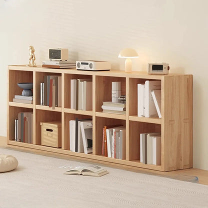Étagères minimalistes horizontales en bois, style cube de rangement