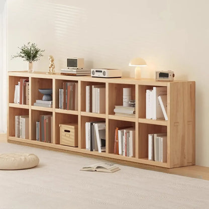 Étagères minimalistes horizontales en bois, style cube de rangement