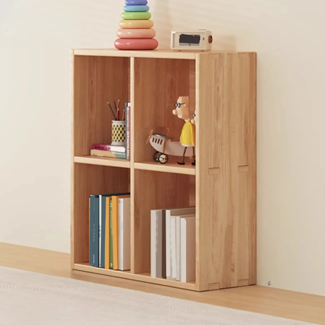 Étagères minimalistes horizontales en bois, style cube de rangement