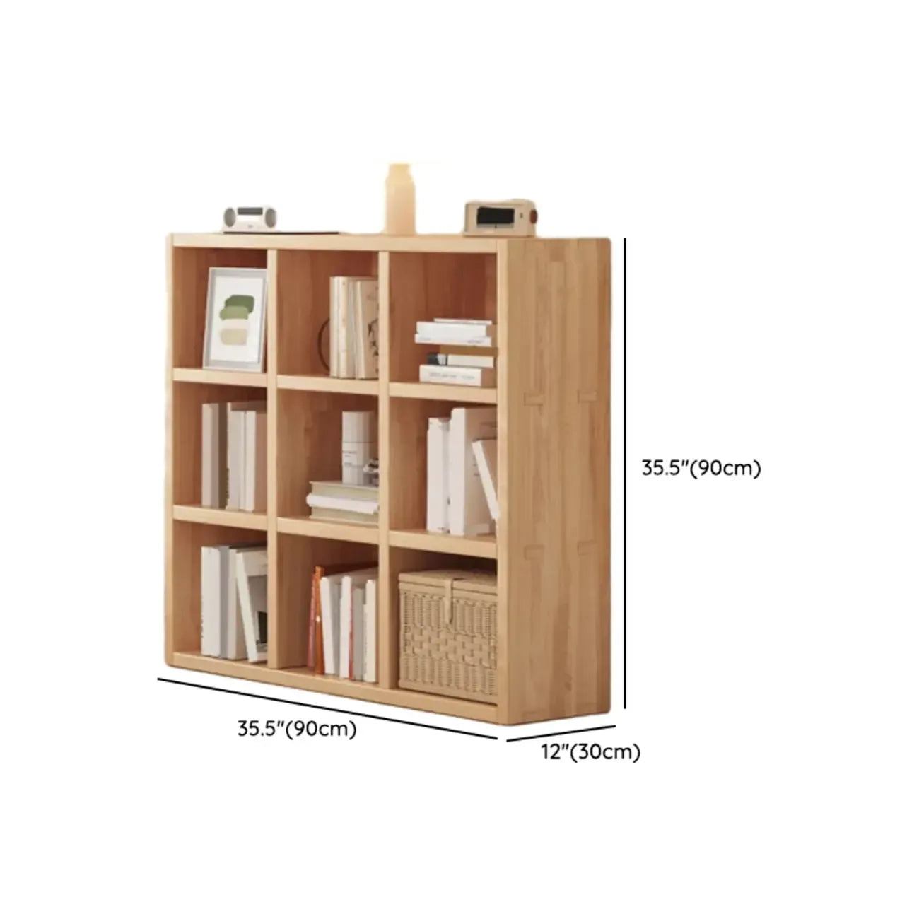 Étagères minimalistes horizontales en bois, style cube de rangement