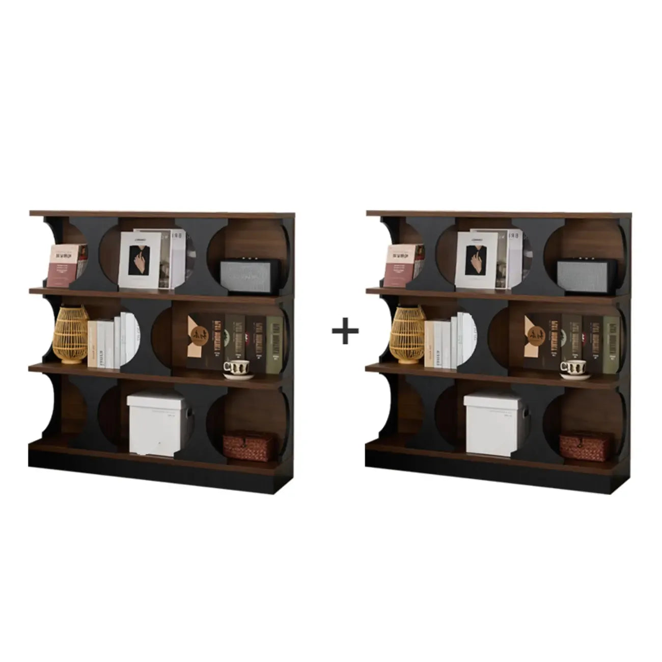 Vitrine moderne Cubitac en bois avec étagères