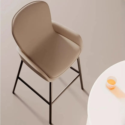 Tabourets de bar de comptoir en cuir à quatre pieds avec seau à café