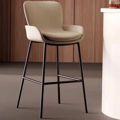 Tabourets de bar de comptoir en cuir à quatre pieds avec seau à café