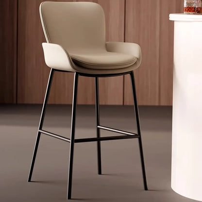 Tabourets de bar de comptoir en cuir à quatre pieds avec seau à café