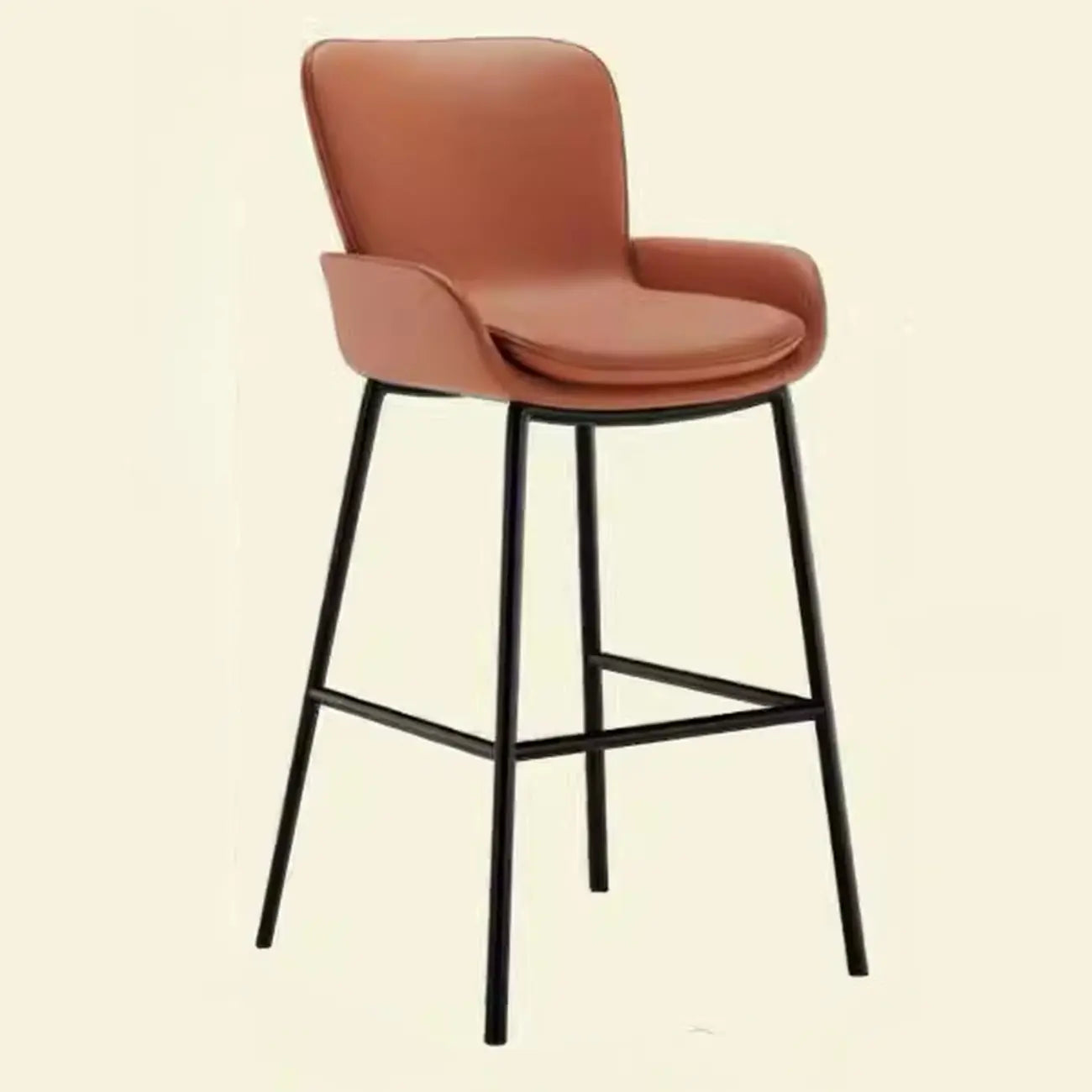 Tabourets de bar de comptoir en cuir à quatre pieds avec seau à café