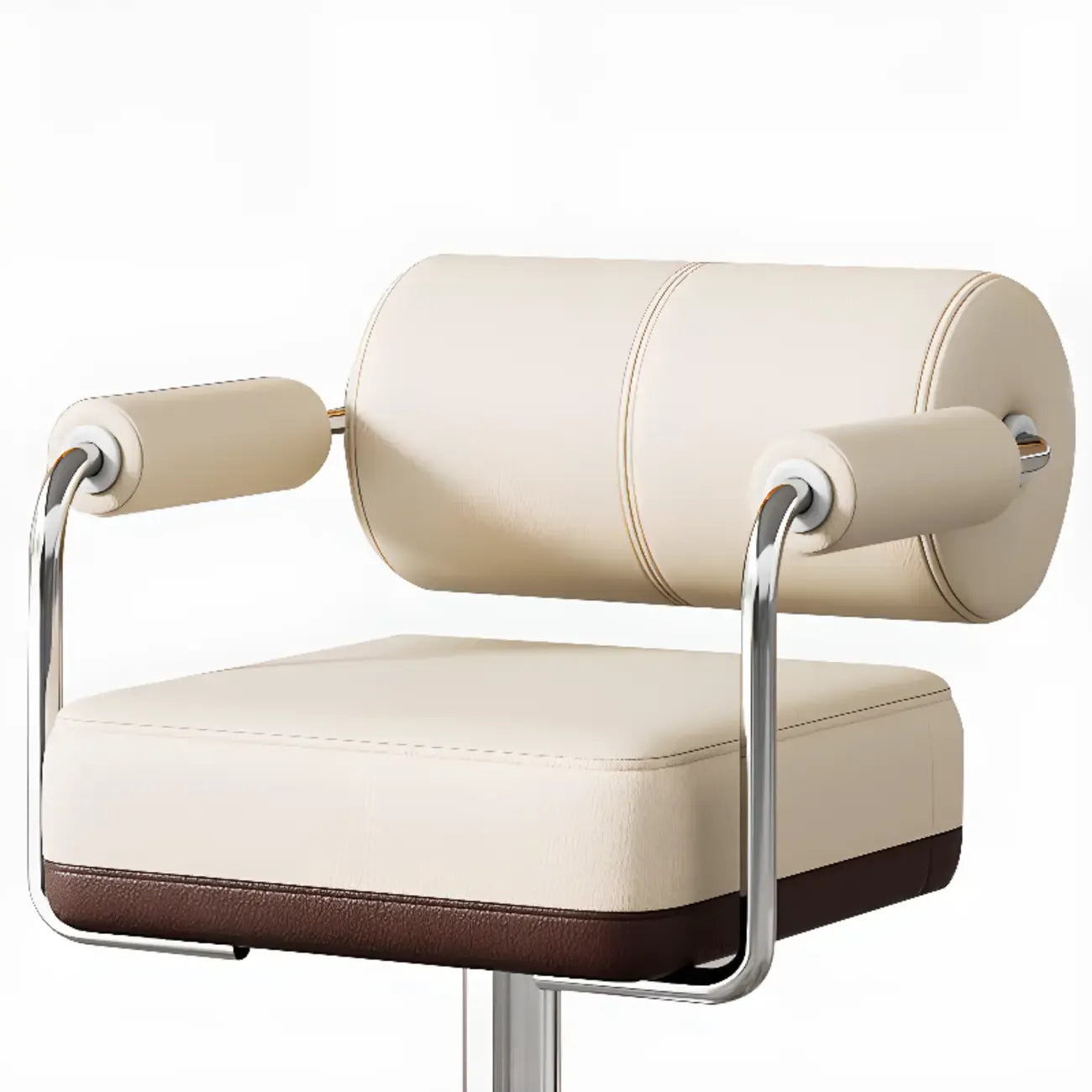 Tabourets de bar pivotants carrés en cuir doré réglables