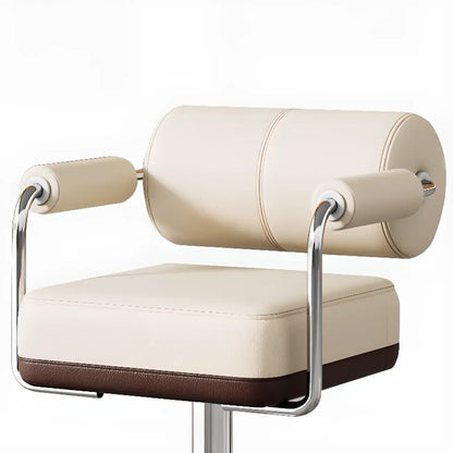 Tabourets de bar pivotants carrés en cuir doré réglables