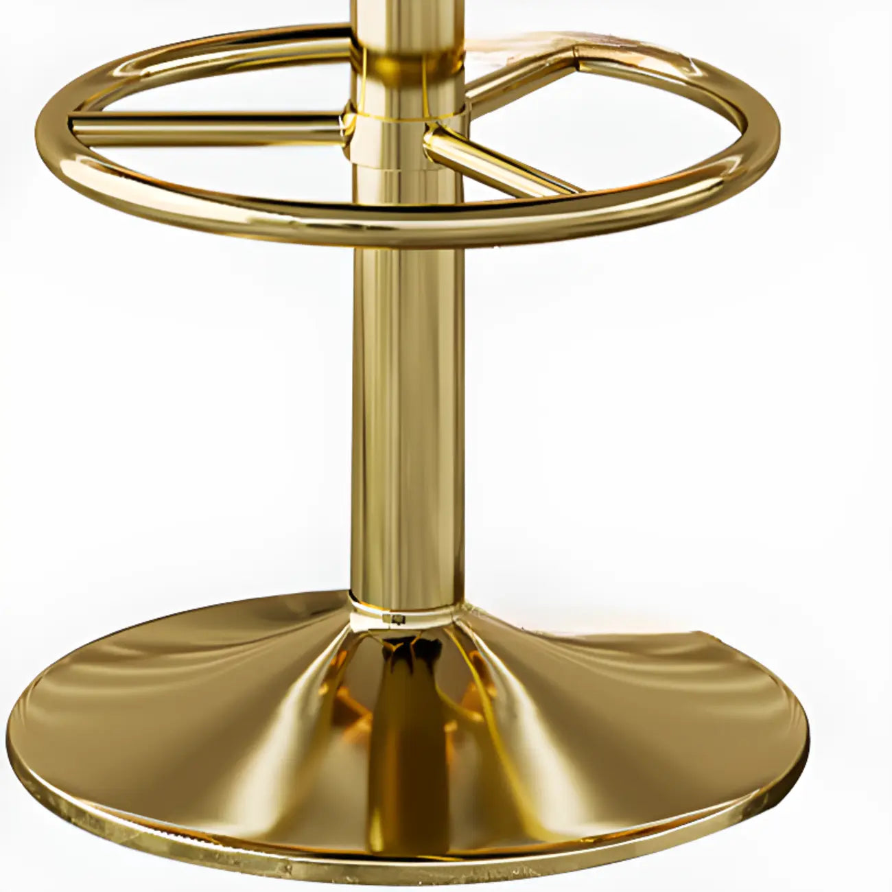 Tabourets de bar pivotants carrés en cuir doré réglables