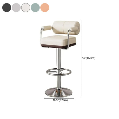 Tabourets de bar pivotants carrés en cuir doré réglables