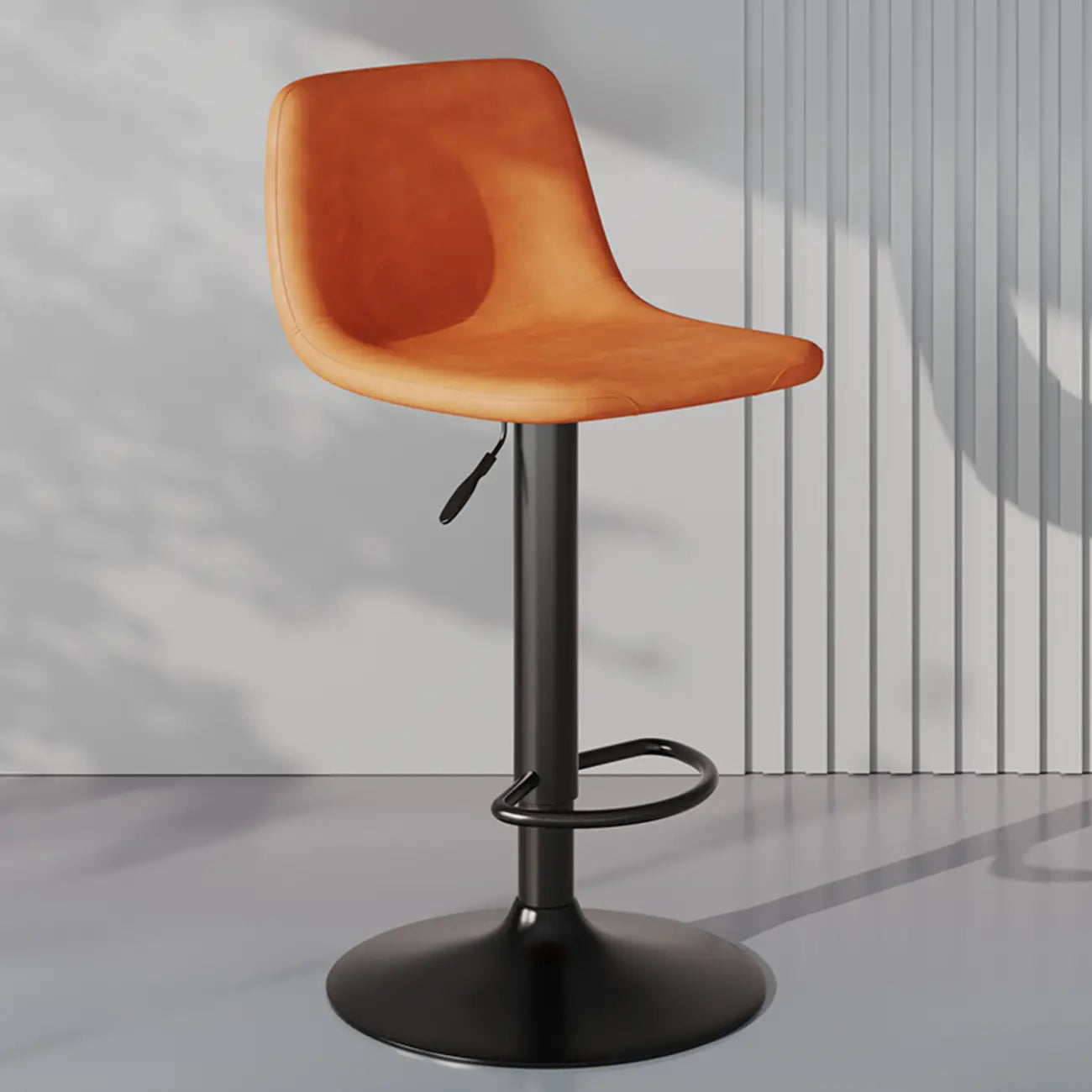 Tabouret de bar pivotant en cuir moderne, hauteur réglable