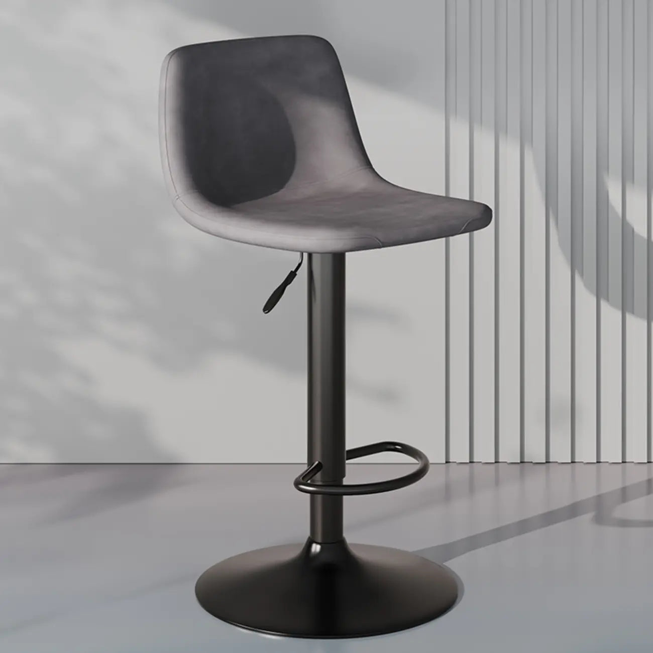 Tabouret de bar pivotant en cuir moderne, hauteur réglable