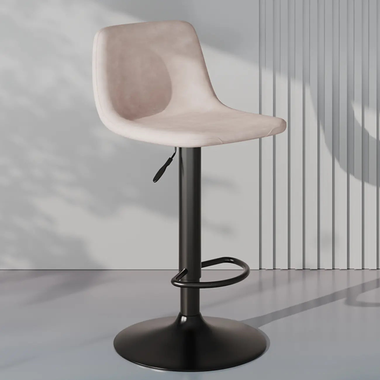 Tabouret de bar pivotant en cuir moderne, hauteur réglable