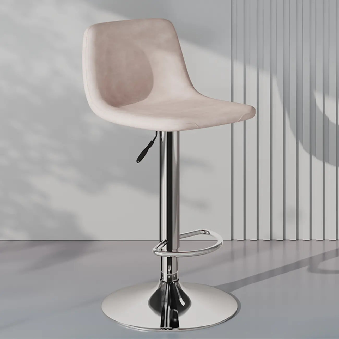 Tabouret de bar pivotant en cuir moderne, hauteur réglable