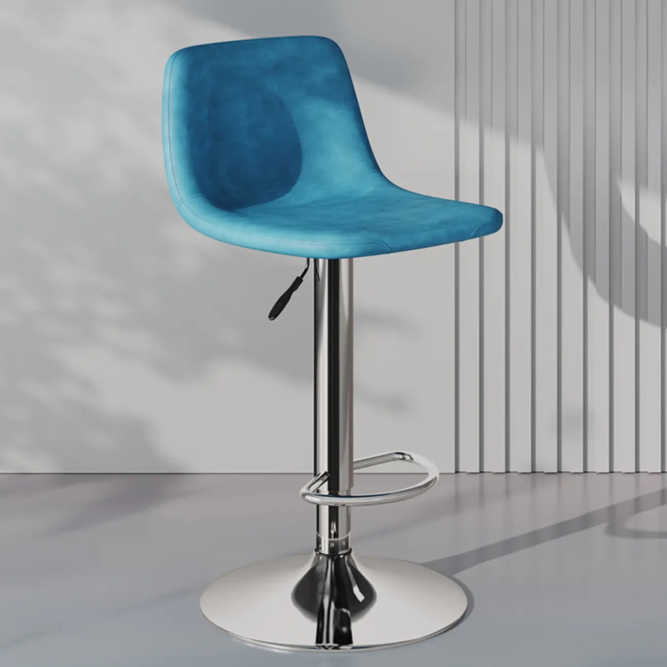Tabouret de bar pivotant en cuir moderne, hauteur réglable