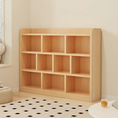 Bibliothèque ouverte à 10 cubes en bois durable avec finition naturelle