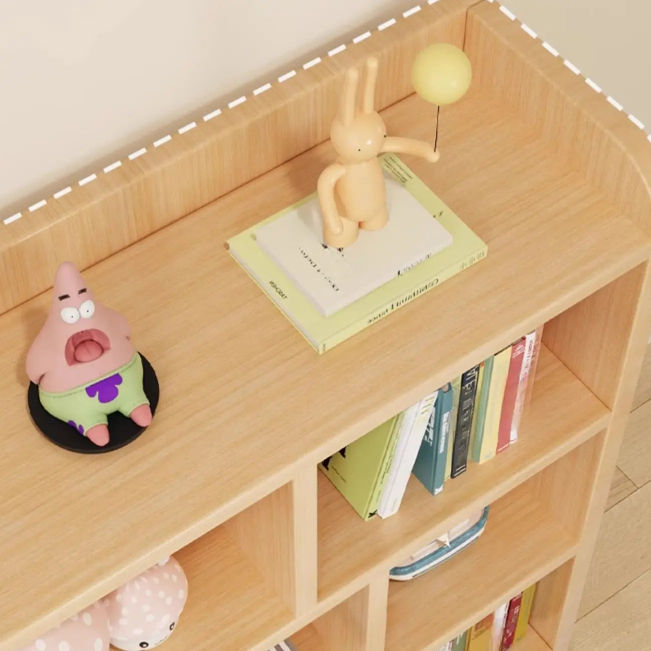 Bibliothèque ouverte à 10 cubes en bois durable avec finition naturelle