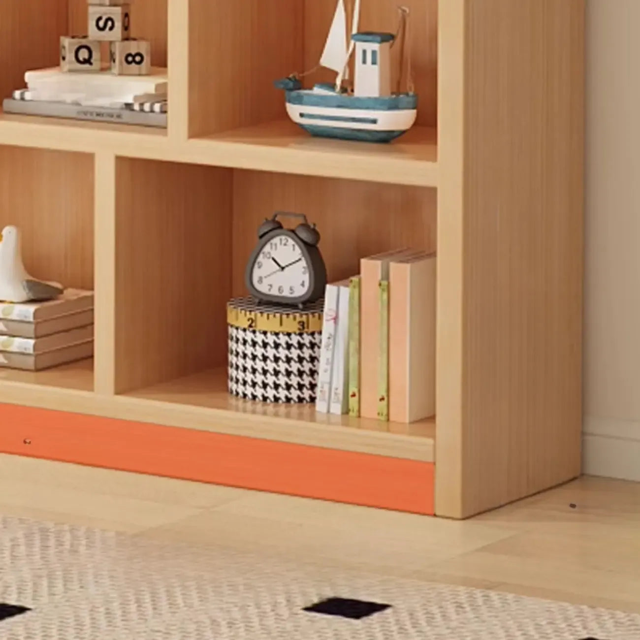 Bibliothèque ouverte à 10 cubes en bois durable avec finition naturelle