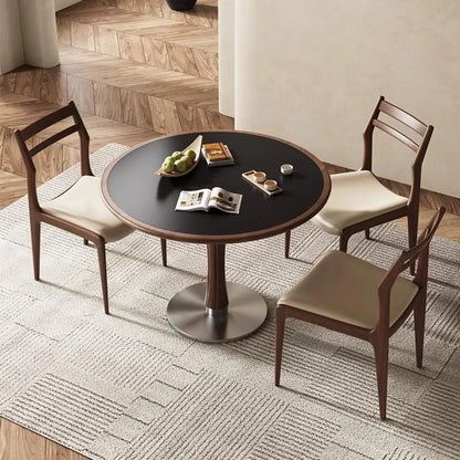 Chaise de salle à manger moderne en bois avec dossier à échelle rembourré