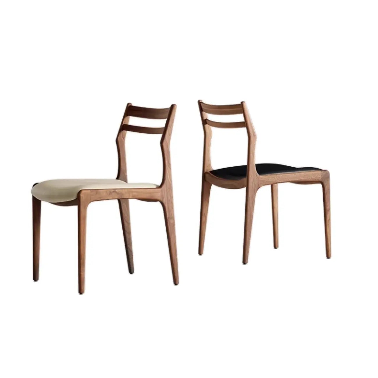 Chaise de salle à manger moderne en bois avec dossier à échelle rembourré