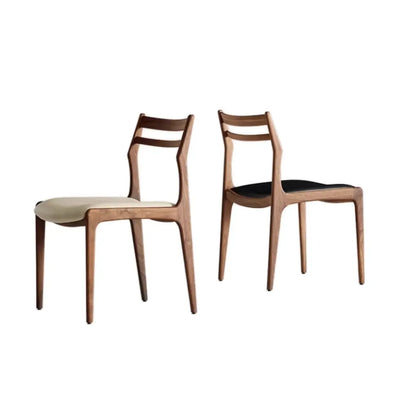 Chaise de salle à manger moderne en bois avec dossier à échelle rembourré
