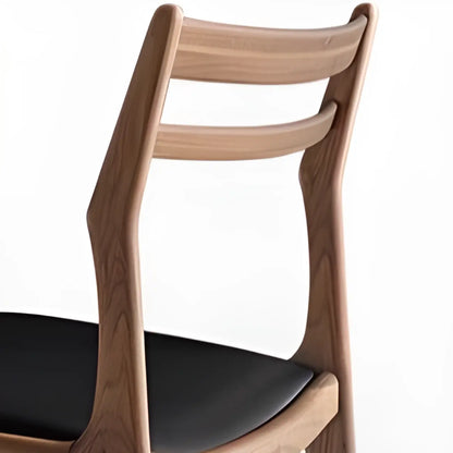 Chaise de salle à manger moderne en bois avec dossier à échelle rembourré
