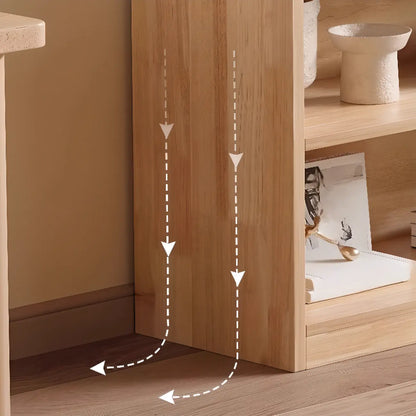 Bibliothèque verticale ouverte en bois brun résistant, à 5 étagères