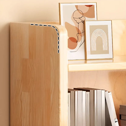 Bibliothèque verticale ouverte en bois brun résistant, à 5 étagères